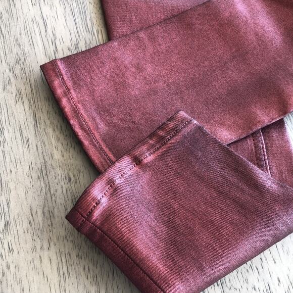 Rag & Bone Metallic Red High Rise Ankle Skinny Jeans - 24 - Picture 6 of 12